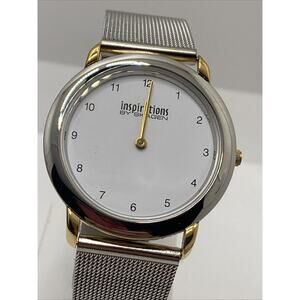 Inspirations By Skagen Ladies Silver Tone Watch With Gold New Battery!